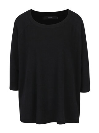 Pulover oversized negru cu maneci 3/4 VERO MODA Karis