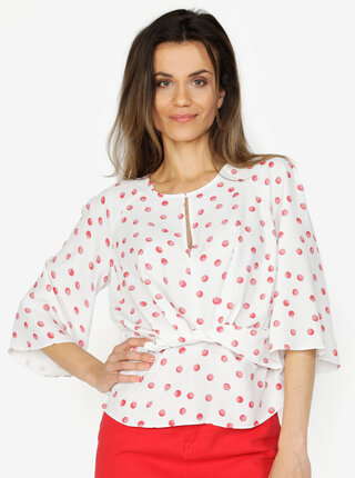 Krémová halenka s puntíky Miss Selfridge