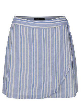 Modrá zavinovací pruhovaná sukně VERO MODA Summer