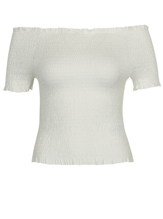 Biely crop top s odhalenými ramenami VERO MODA Mock