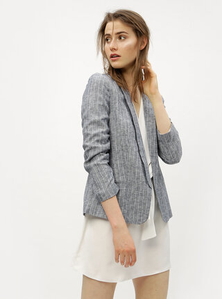 Sacou gri in dungi cu maneci 3/4 Miss Selfridge
