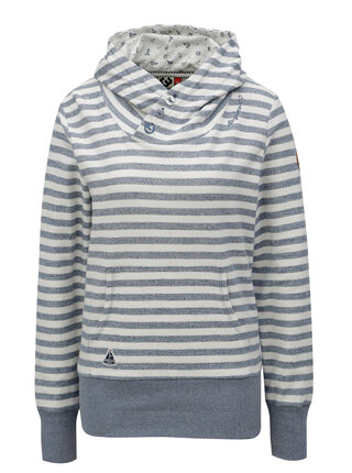 Hanorac de dama albastru-crem in dungi Ragwear Chelsea