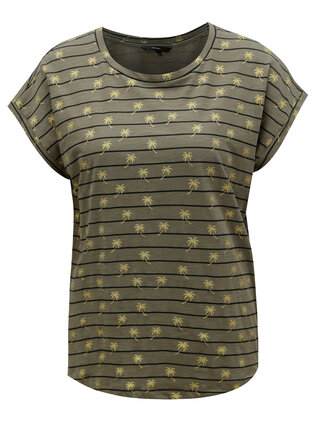 Khaki pruhované tričko VERO MODA Helmer