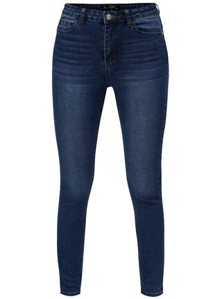 Modré skinny džíny s vysokým pasem MISSGUIDED