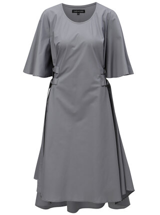 Rochie gri cu maneci clopot THAÏS & STRÖE