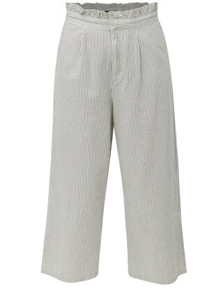 Pantaloni culottes negru-alb in dungi ONLY Annelle