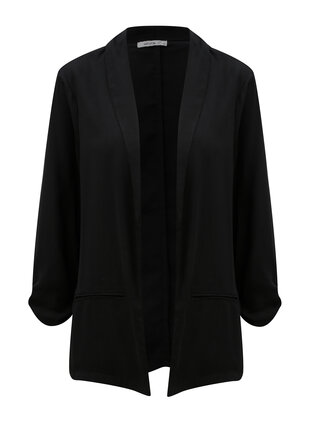 Sacou negru cu aspect lucios si maneci 3/4 Haily´s Ella