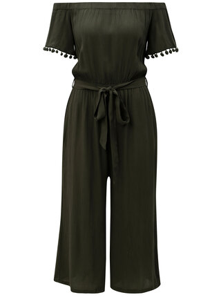 Khaki overal s odhalenými rameny Dorothy Perkins