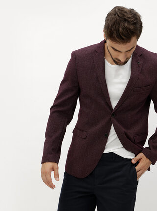 Vínové sako Selected Homme Slim Cain