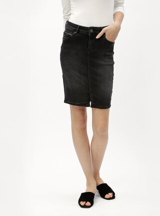 Fusta neagra din denim Pepe Jeans