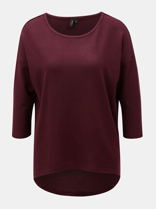 Pulover visiniu cu maneci 3/4 VERO MODA Malena