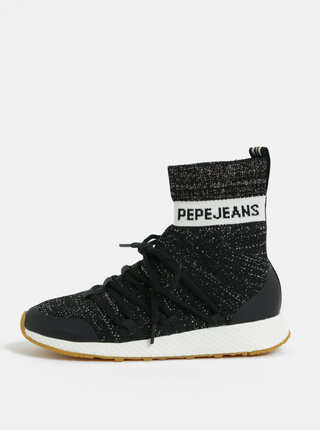 Čierne dámske členkové tenisky Pepe Jeans Koko