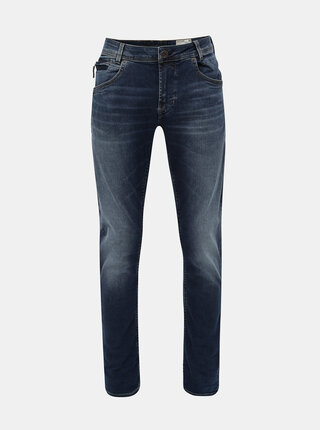 Modré pánske tapered fit rifle s vyšúchaným efektom Garcia Jeans