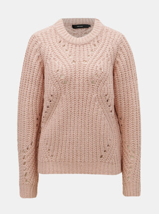 Světle růžový svetr se širokými oky VERO MODA Pica