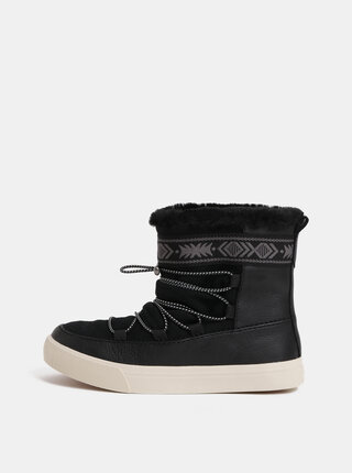 Cizme de dama negre de iarna din piele TOMS Alpine