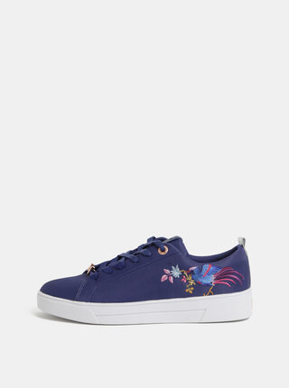 Modré dámske tenisky s výšivkou Ted Baker