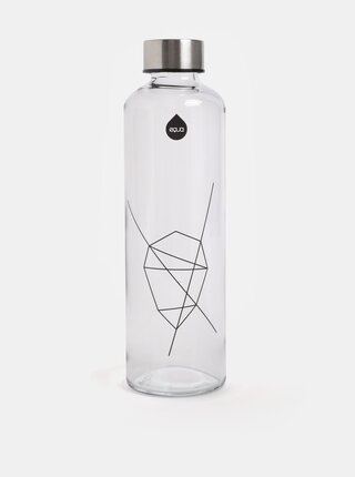 Skleněná lahev s víčkem ve stříbrné barvě EQUA 750 ml
