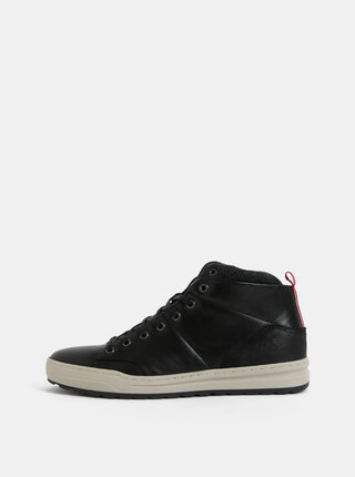 Pantofi sport inalti barbatesti negri din piele Bullboxer