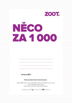 Elektronický poukaz na NĚCO ze ZOOTu v hodnotě 1 000 Kč