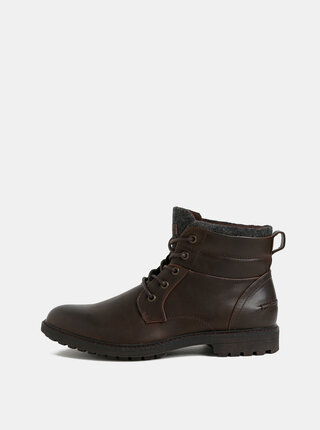 Tmavohnedé členkové topánky Burton Menswear London Macbeth