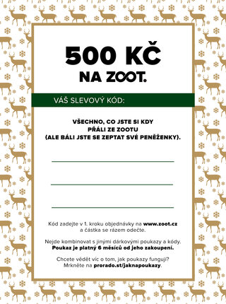 Vánoční elektronický poukaz na ZOOT v hodnotě 500 Kč