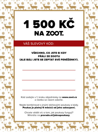 Vánoční elektronický poukaz na ZOOT v hodnotě 1500 Kč