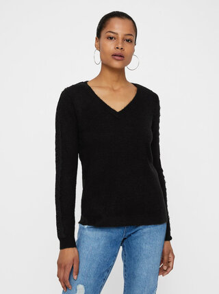 Pulover negru cu dantela VERO MODA Miva