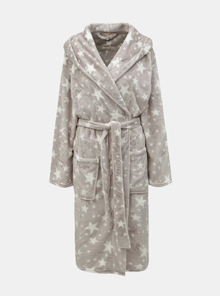 Halat de baie gri deschis cu motiv stele Dorothy Perkins