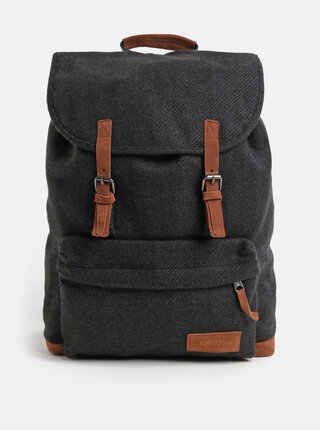 Tmavě šedý batoh se semišovými detaily Eastpak Fleather 21 l