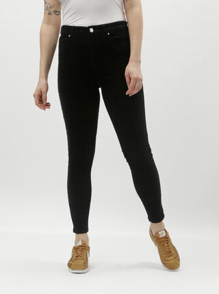Černé manšestrové skinny kalhoty Miss Selfridge