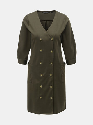 Khaki košilové šaty s kapsami Dorothy Perkins