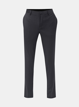 Pantaloni formali albastru inchis slim cu amestec de lana Selected Homme Lobill