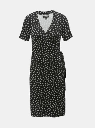 Čierne kvetované zavinovacie šaty Dorothy Perkins