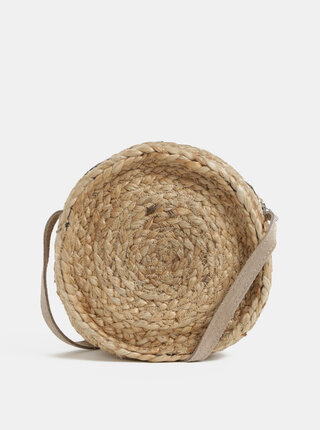 Béžová jutová crossbody kabelka Pieces Bijou