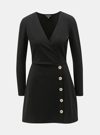 Černé žebrované šaty Miss Selfridge