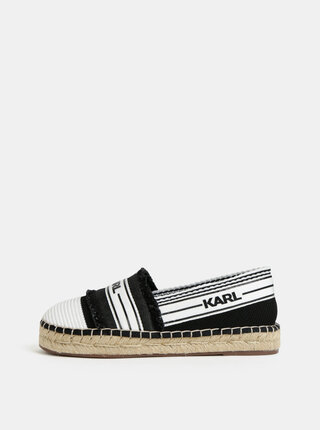 Čierno–biele espadrilky KARL LAGERFELD Kamini