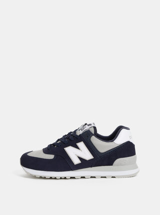 Pantofi sport barbatesti bej-albastru din piele intoarsa New Balance 574