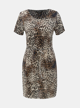 Hnedé šaty s leopardím vzorom Miss Selfridge