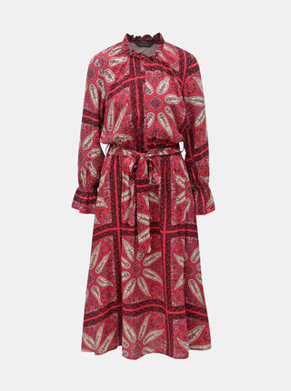 Červené vzorované midišaty Dorothy Perkins