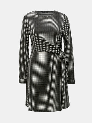Černo-bílé kostkované šaty s mašlí VERO MODA Square