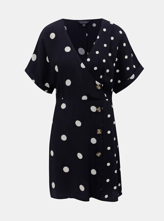 Bílo-černé puntíkované šaty Miss Selfridge