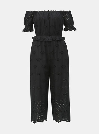 Černý overal s madeirou Miss Selfridge