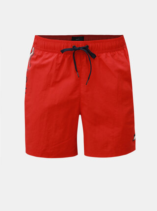 Bermude barbatesti albastre slim fit cu imprimeu Tommy Hilfiger