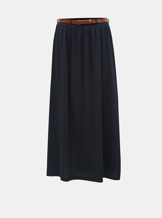 Tmavě modrá midi sukně VERO MODA Daina