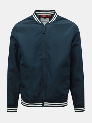 Tmavomodrý tenký bomber Jack & Jones Bahamas