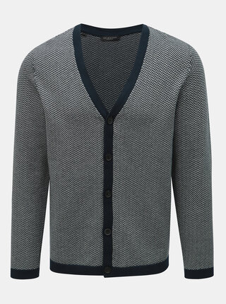 Sivo–modrý vzorovaný kardigán Selected Homme Jaz-Harring