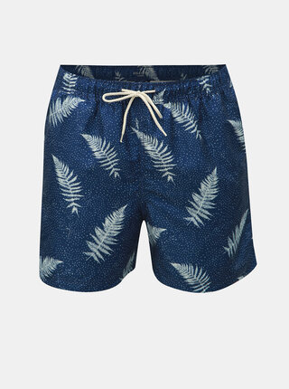Tmavomodré vzorované plavky Selected Homme Classic
