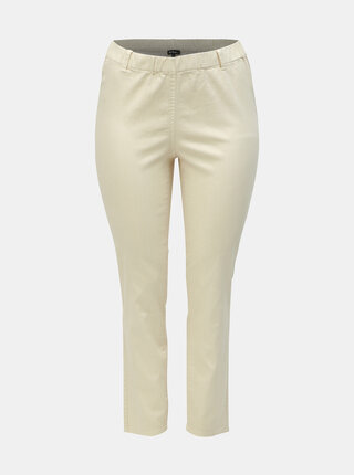 Krémové slim fit jeggings Ulla Popken