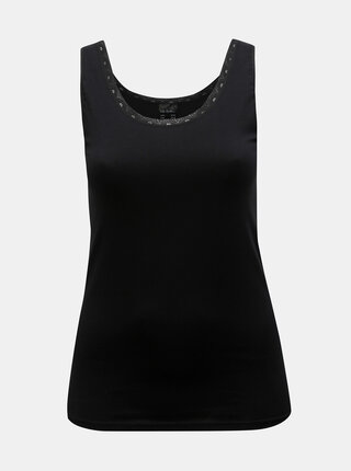 Maiou basic negru cu dantela Ulla Popken