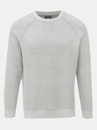 Pulover gri deschis melanj Burton Menswear London